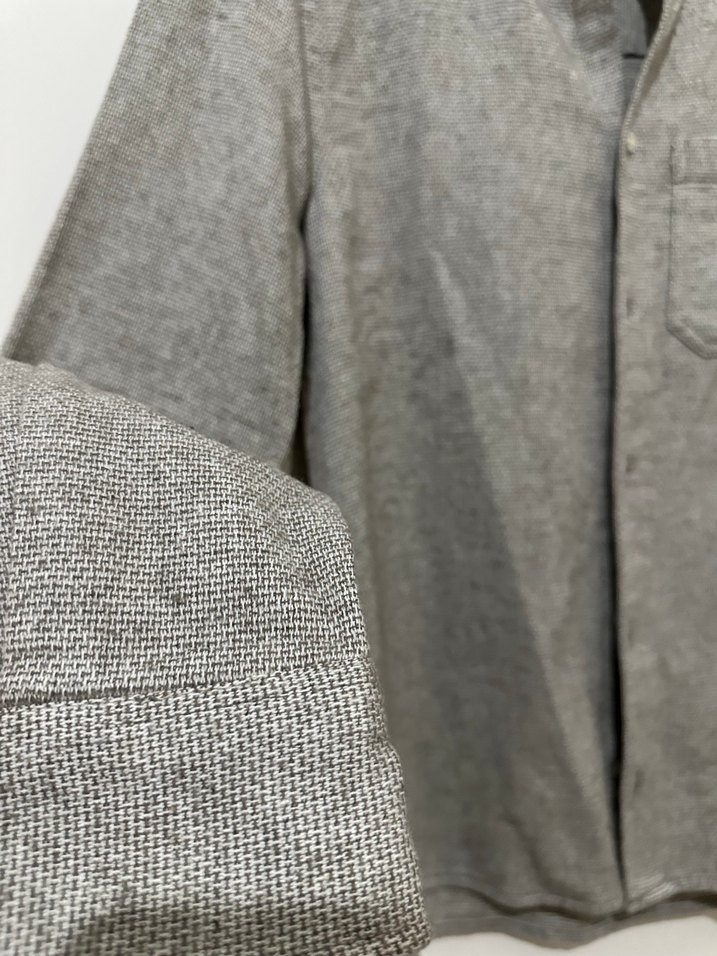 Gri Uzun Kollu Düğmeli Erkek Gömlek - Görsel 2