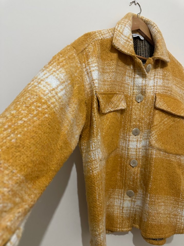 Sarı Uzun Kollu Yün Gömlek - Görsel 2