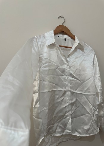 Beyaz Saten Gömlek - Görsel 2
