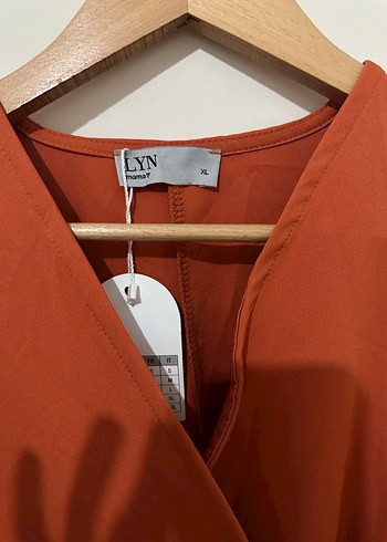 Uzun Koyu Kahverengi V Yakalı Kadın Elbise - Görsel 2