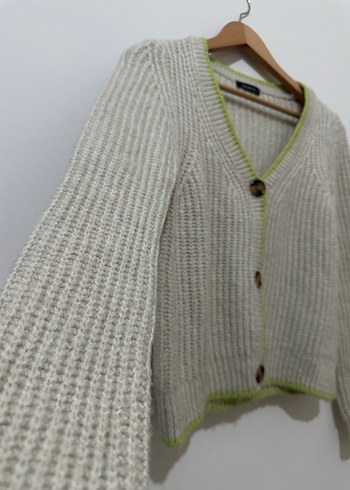 Kadın Gri Örgü Midi Hırka - Görsel 2