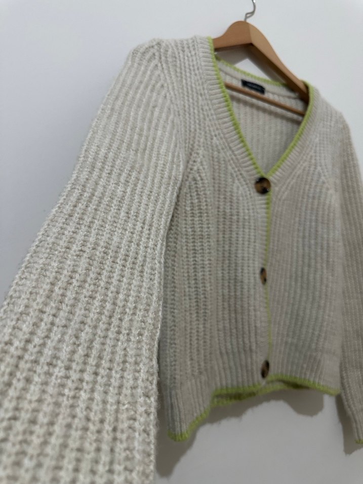 Kadın Gri Örgü Midi Hırka - Görsel 2