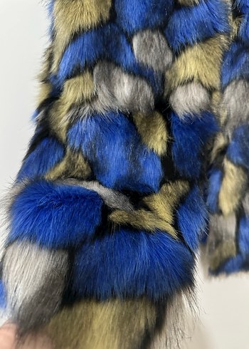 Bohem Çok Renkli Kürklü Kadın Yelek - Görsel 2