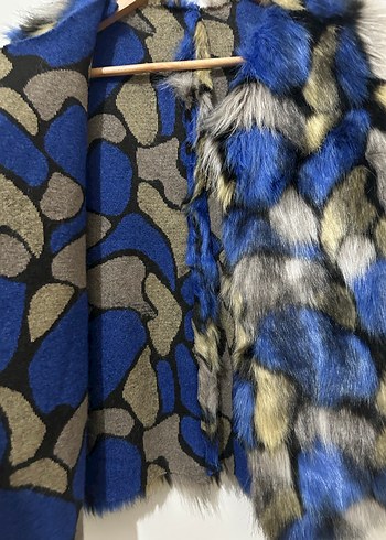 Bohem Çok Renkli Kürklü Kadın Yelek - Görsel 3