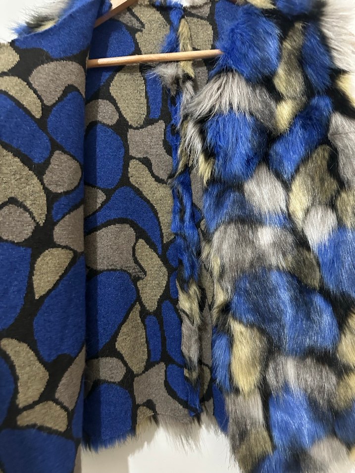 Bohem Çok Renkli Kürklü Kadın Yelek - Görsel 3