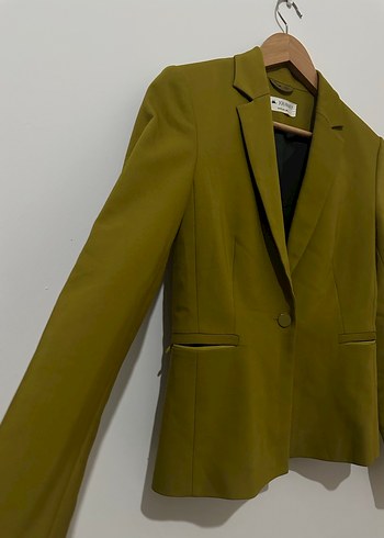 Kadın Haki Düğmeli Blazer Ceket - Görsel 2