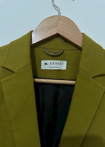 Kadın Haki Düğmeli Blazer Ceket - Görsel 3