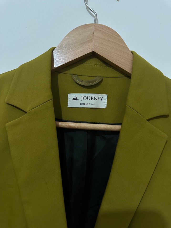 Kadın Haki Düğmeli Blazer Ceket - Görsel 3