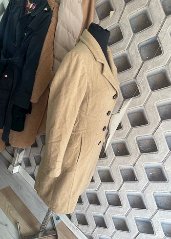 m Beden camel Renk Düğmeli Bej Kaban