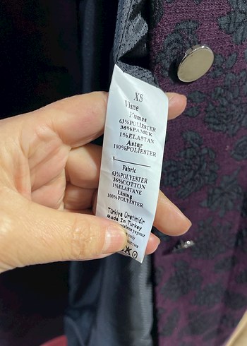 Düğmeli Mor Uzun Kadın Kaban - Görsel 7