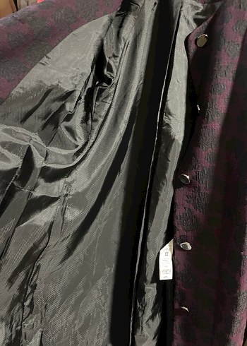 Düğmeli Mor Uzun Kadın Kaban - Görsel 8