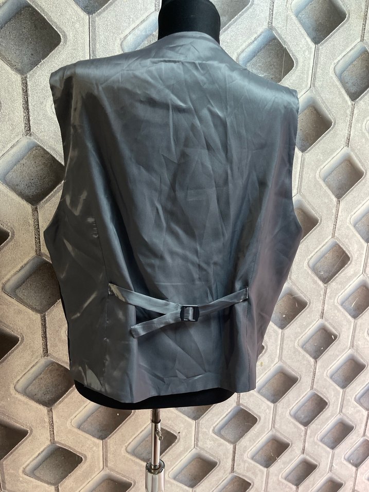 Düğmeli Siyah Erkek Yelek, Notch Yaka, Regular Fit - Görsel 3