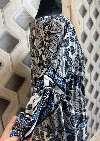 Bohem V Yaka Uzun Desenli  Bluzu - Görsel 3