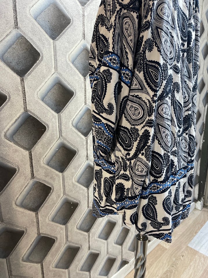 Bohem V Yaka Uzun Desenli  Bluzu - Görsel 5