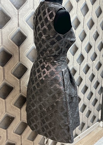 Gri Yılan Desenli Midi Elbise - Görsel 5