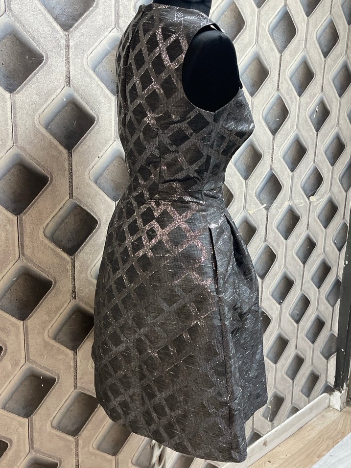 Gri Yılan Desenli Midi Elbise - Görsel 5