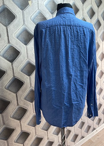 Erkek Lacivert Uzun Kollu Regular Fit Gömlek - Görsel 4