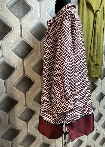 Bordo Desenli Gömlek - Görsel 4