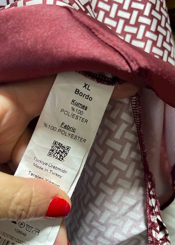 Bordo Desenli Gömlek - Görsel 7