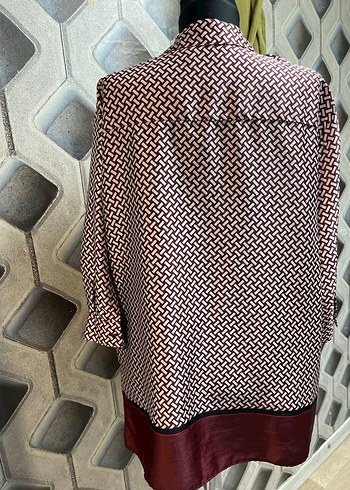 Bordo Desenli Gömlek - Görsel 5