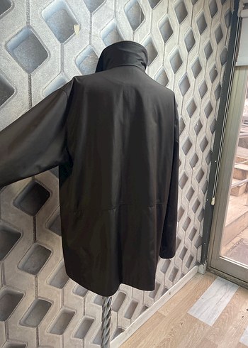 Uzun Kahverengi erkek Ceket kaban - Görsel 5