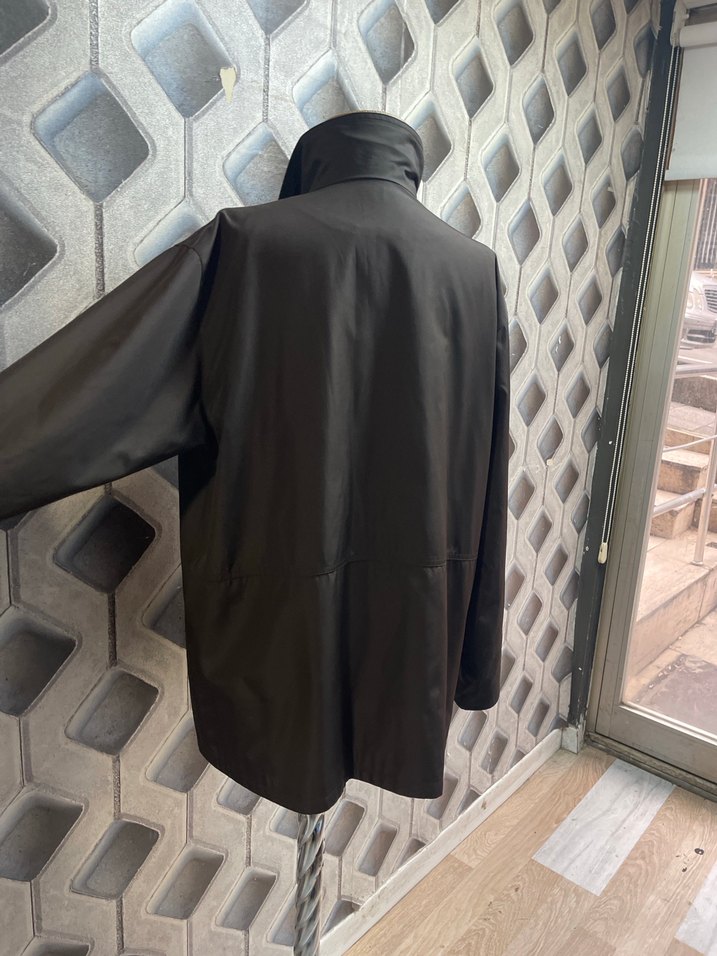 Uzun Kahverengi erkek Ceket kaban - Görsel 5