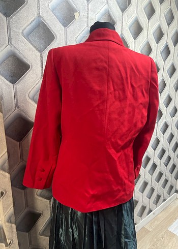 Kısa Kesim Klasik Kırmızı Kadın Blazer etolie marka - Görsel 4