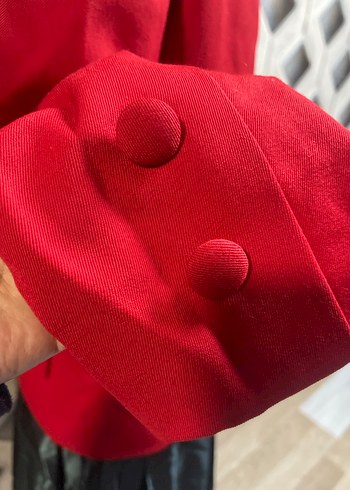 Kısa Kesim Klasik Kırmızı Kadın Blazer etolie marka - Görsel 6