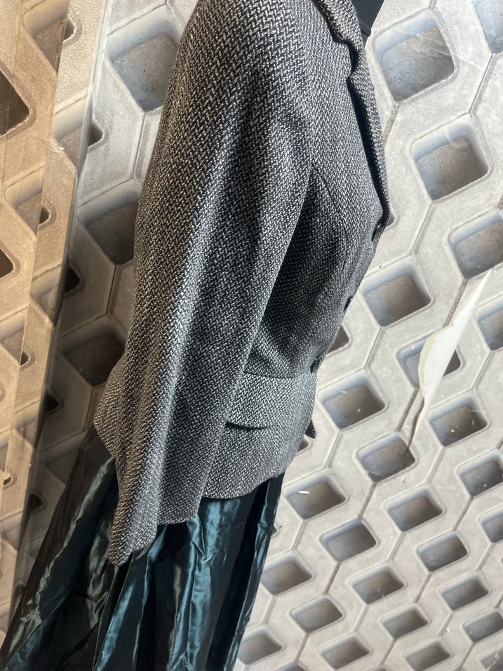 Düğmeli Gri siyah Kadın Blazer Ceket - Görsel 5