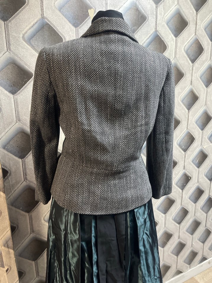 Düğmeli Gri siyah Kadın Blazer Ceket - Görsel 4