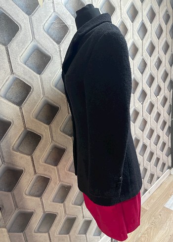 Düğmeli Siyah Kadın Yün Blazer Ceket - Görsel 3