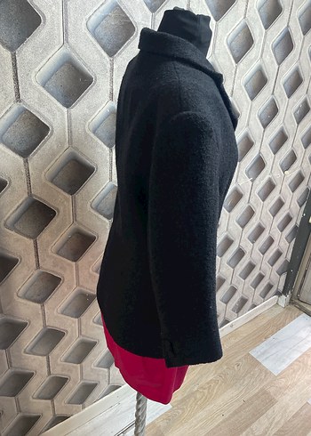 Düğmeli Siyah Kadın Yün Blazer Ceket - Görsel 5