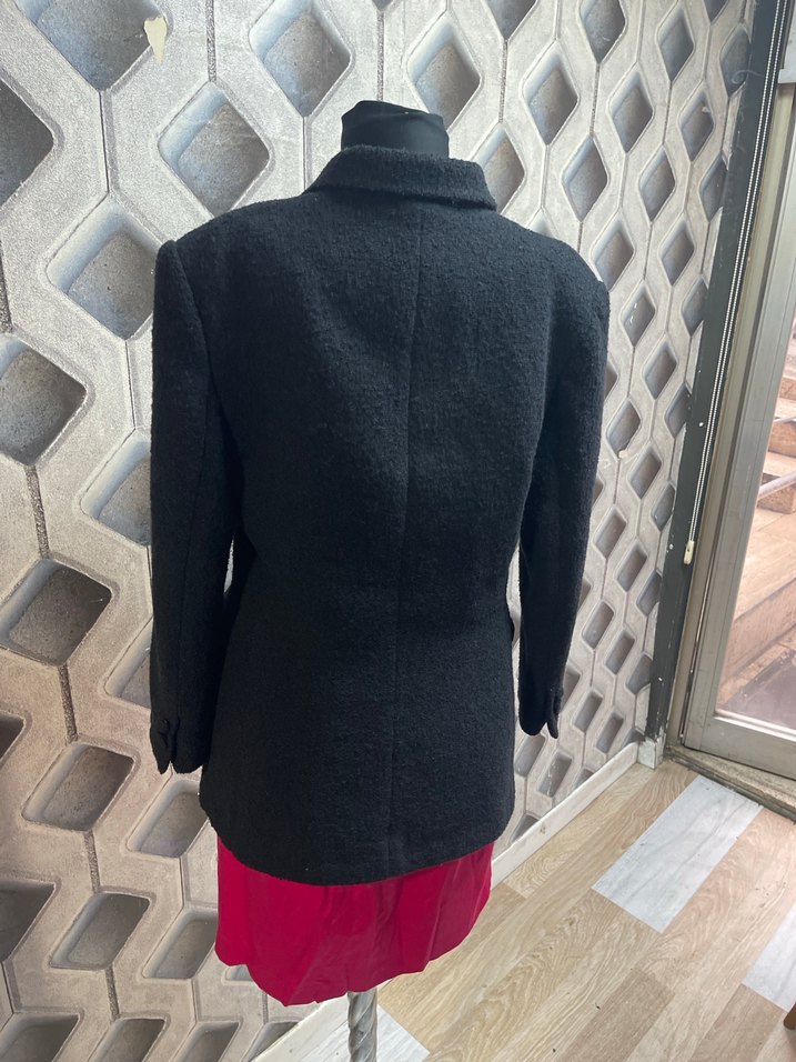 Düğmeli Siyah Kadın Yün Blazer Ceket - Görsel 4