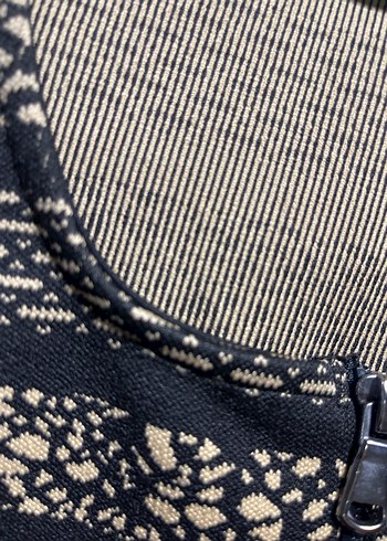 Dantel Detaylı Uzun Kollu Siyah Desenli Elbise - Görsel 6