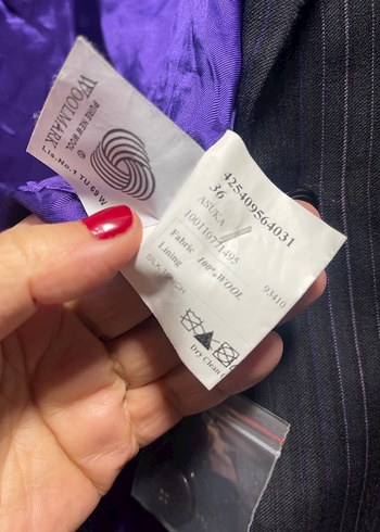 Kadın siyah çizgili Düğmeli Ofis Blazer Ceket - Görsel 7