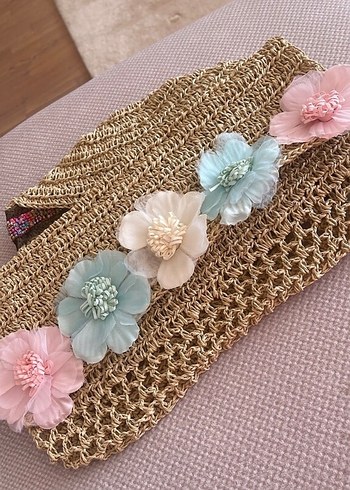 Pastel Renkli Örgü Çiçekli Bohem Saç Aksesuarı - Görsel 2
