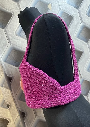 Pembe Örgü Askılı Büstiyer - Görsel 3