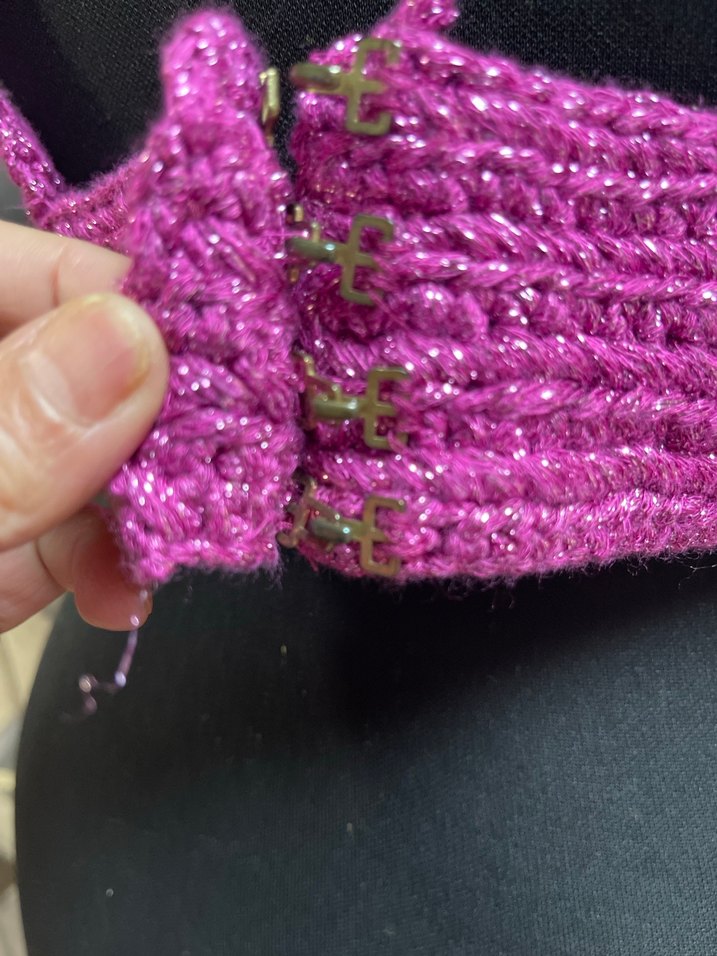 Pembe Örgü Askılı Büstiyer - Görsel 5