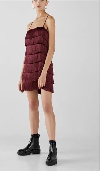 xs Beden Bershka marka parti elbisesi