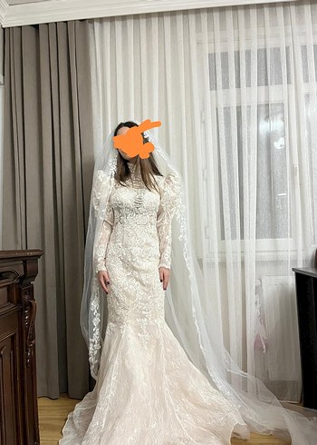 Dantel İşlemeli Balık Model Beyaz Gelinlik - Görsel 5