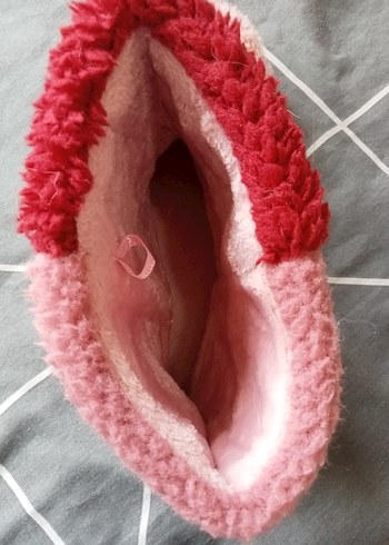 Kızlar için Pembe Sıcak Kürklü Terlik - Görsel 4