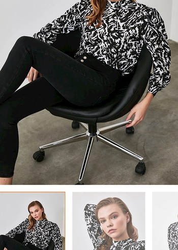 Siyah beyaz kadın üst - Görsel 2