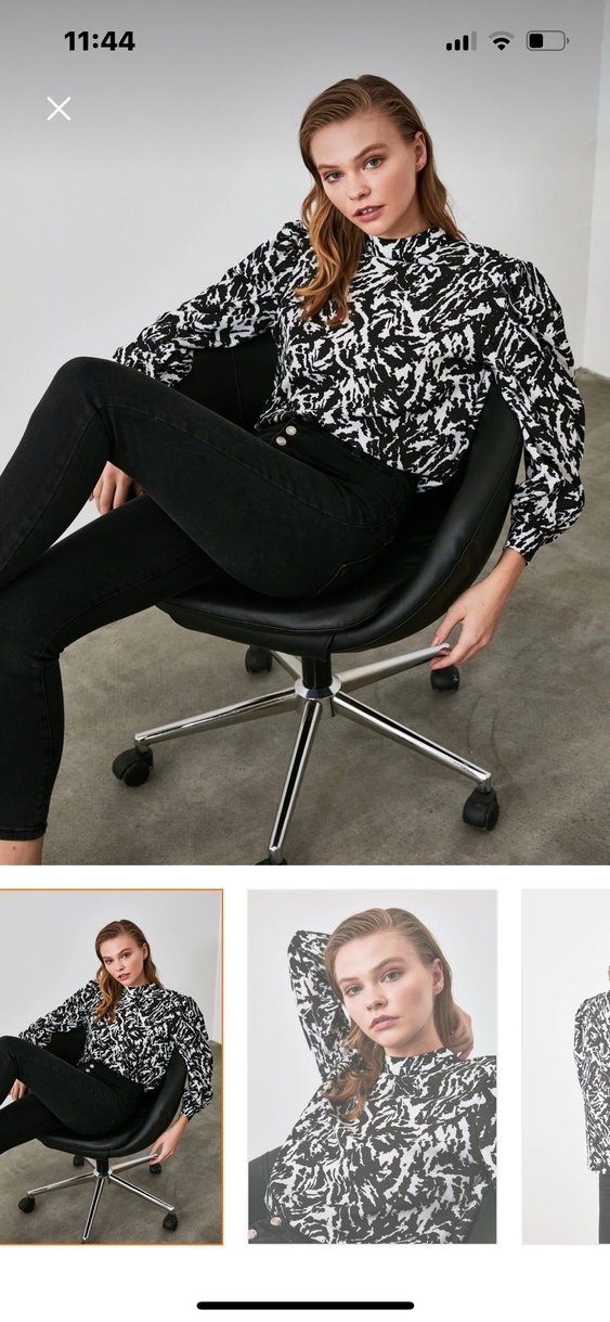 Siyah beyaz kadın üst - Görsel 2