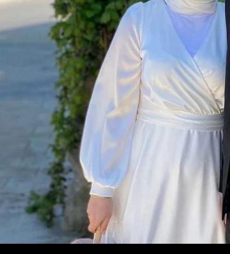 Beyaz Uzun V Yaka Bohem elbise - Görsel 3