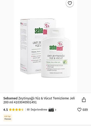 Sebamed Zeytinyağlı Yüz & Vücut Temizleme Jeli 200 ml 