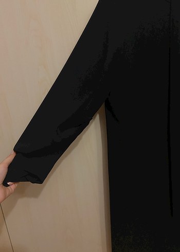 Siyah Uzun Kollu Gevşek Kesim Kadın Elbise - Görsel 2