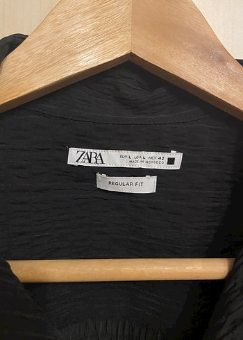 Erkek Zara Siyah Kısa Kollu Pilili Gömlek - Görsel 2