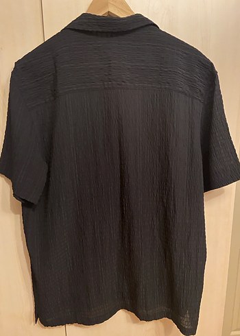 Erkek Zara Siyah Kısa Kollu Pilili Gömlek - Görsel 3