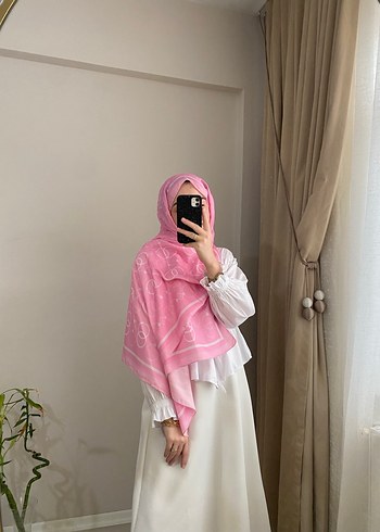 Drapeli Pembe Kadın Şal - Görsel 3