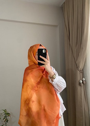 Kadın Camel Renkli İpek Dokulu Şal - Görsel 3